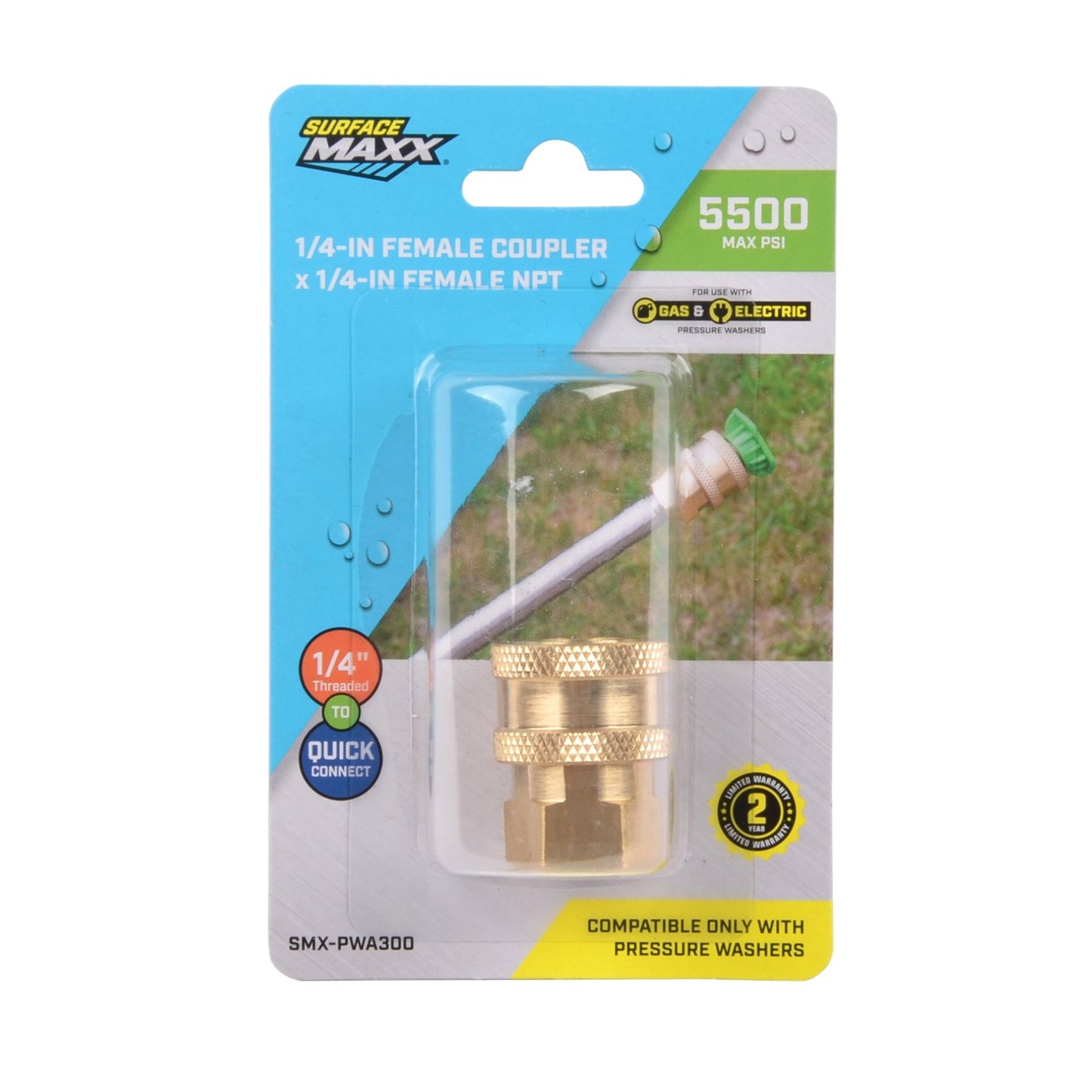 SurfaceMaxx 1/4 - in Female Coupler x 1/4 - in Female NPT