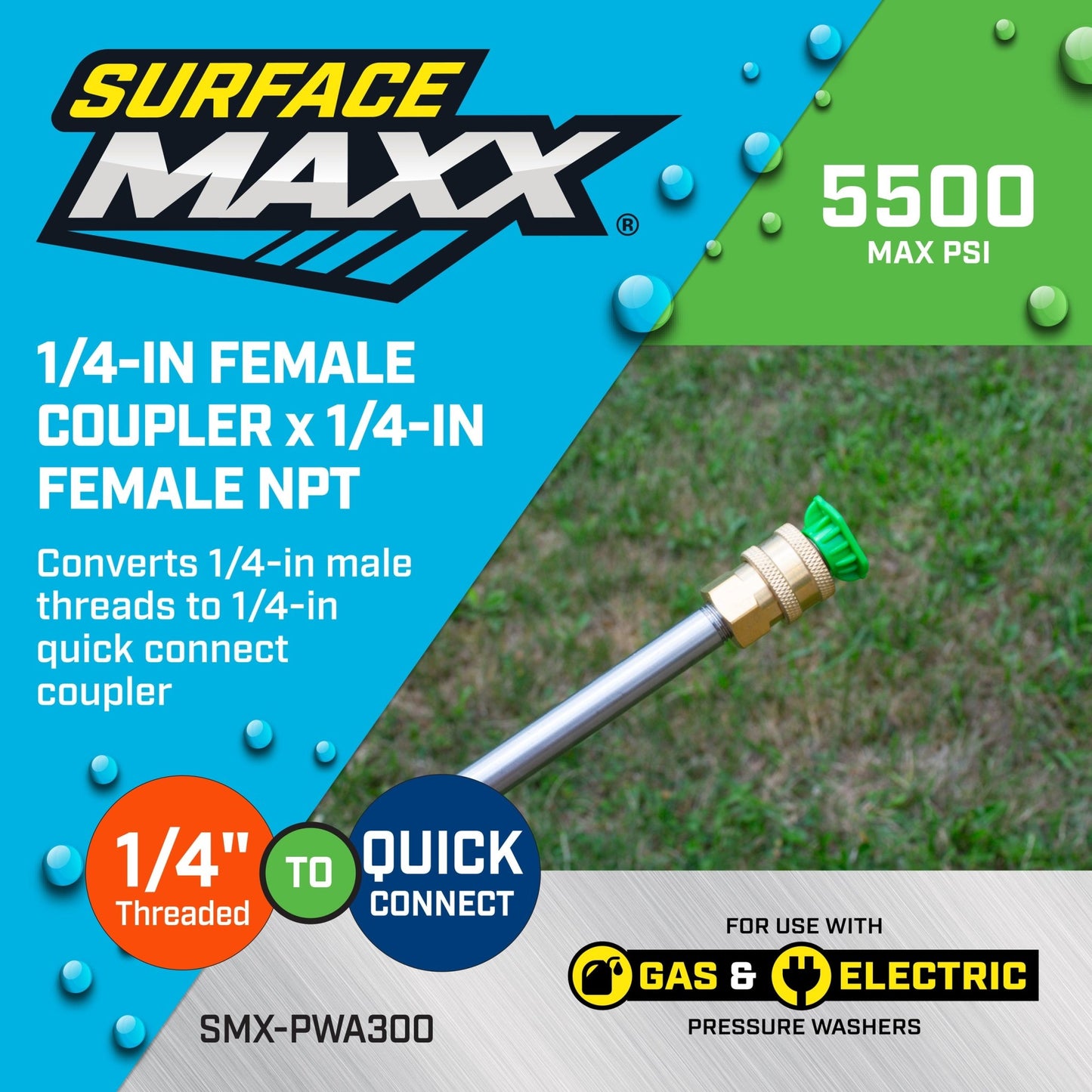 SurfaceMaxx 1/4 - in Female Coupler x 1/4 - in Female NPT