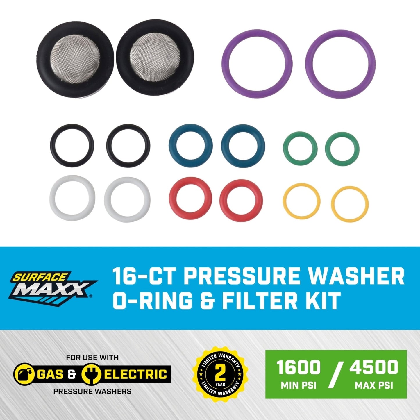 SurfaceMaxx 16 - ct Pressure Washer O - Ring Replacement & Filter Kit
