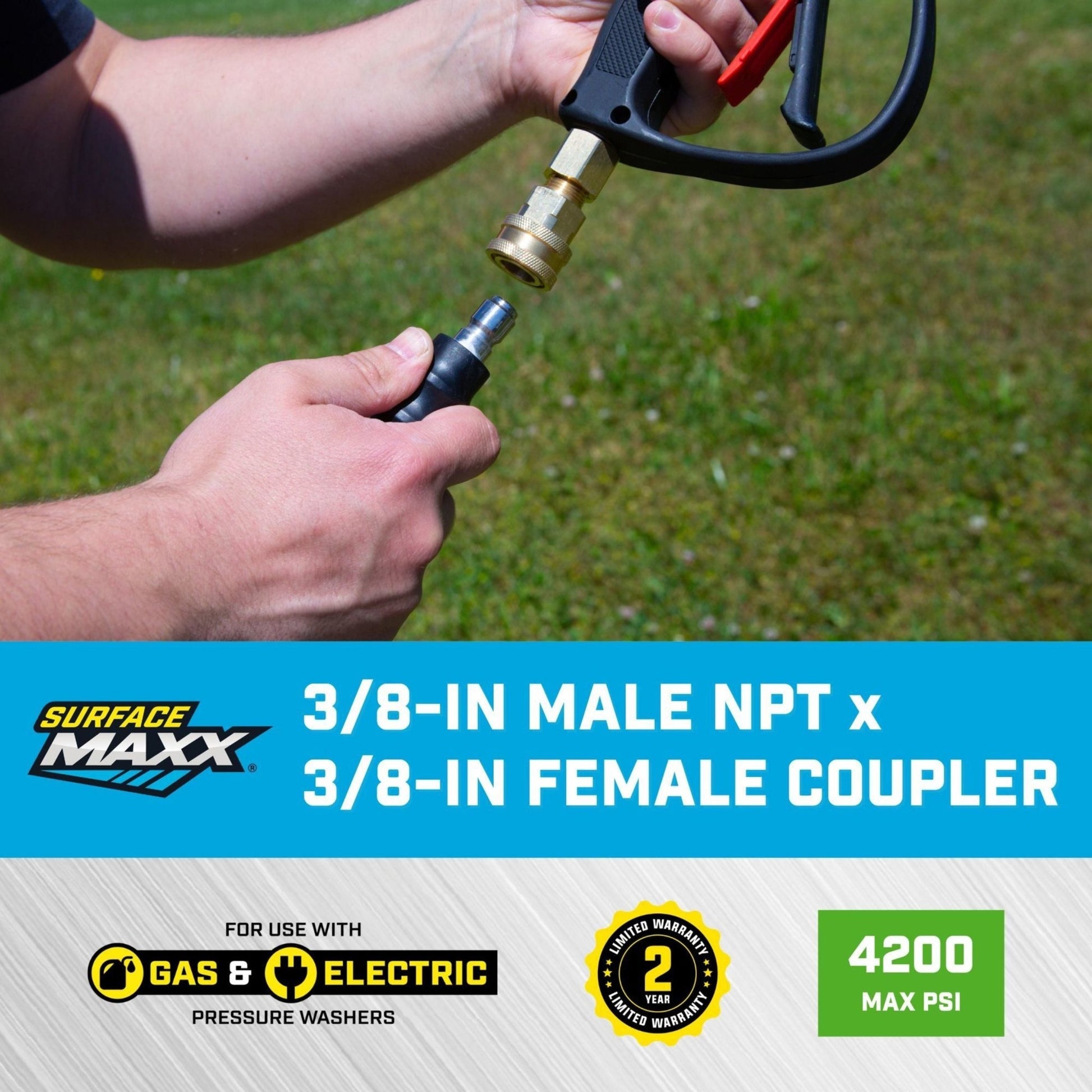 SurfaceMaxx 3/8 - in Male NPT x 3/8 - in Female Coupler