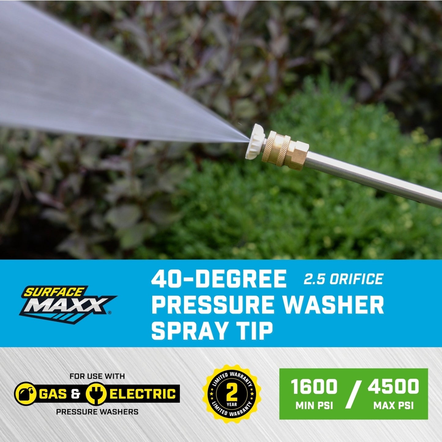 SurfaceMaxx 40 - Degree 2.5 Orifice Pressure Washer Spray Tip