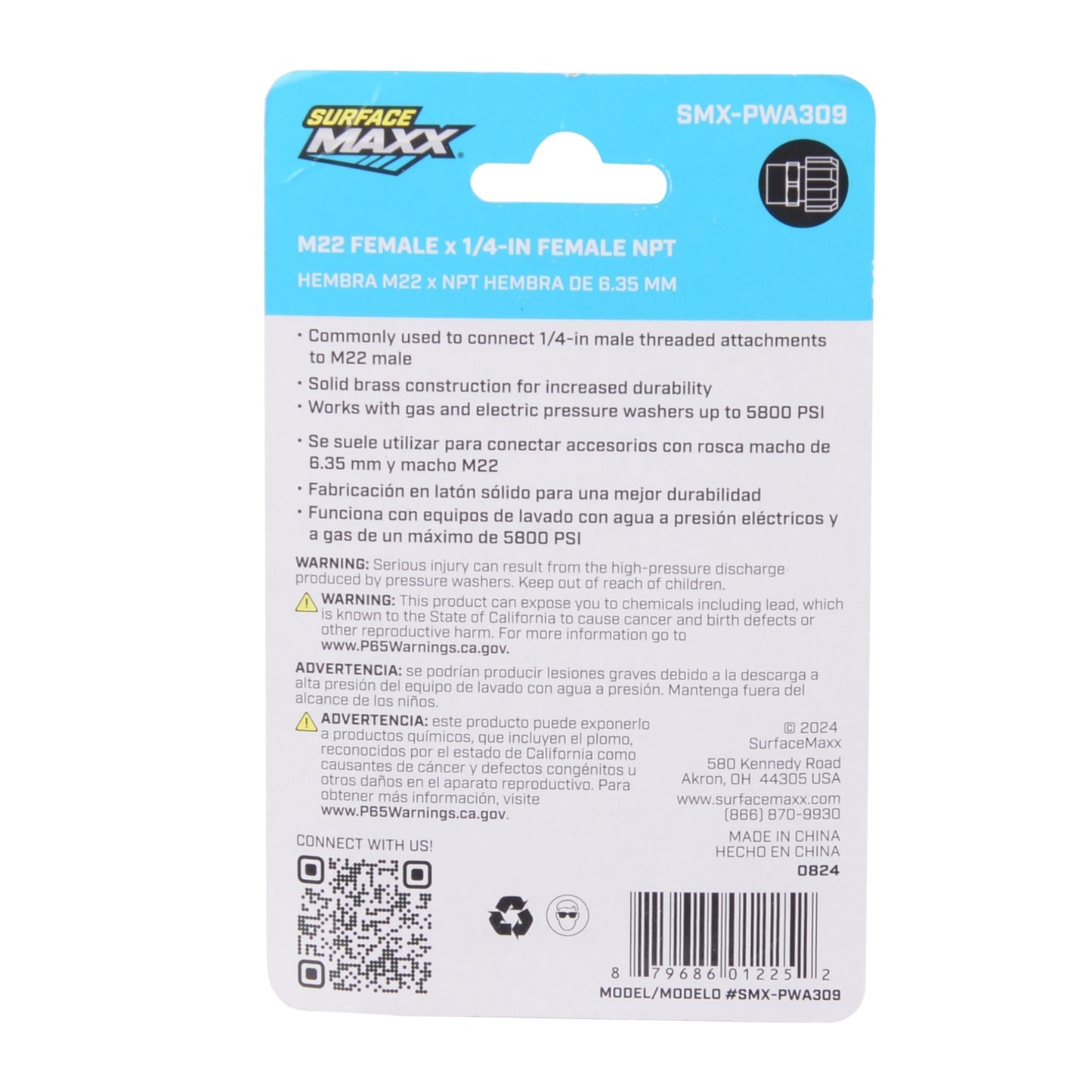SurfaceMaxx M22 Female x 1/4 - in Female NPT