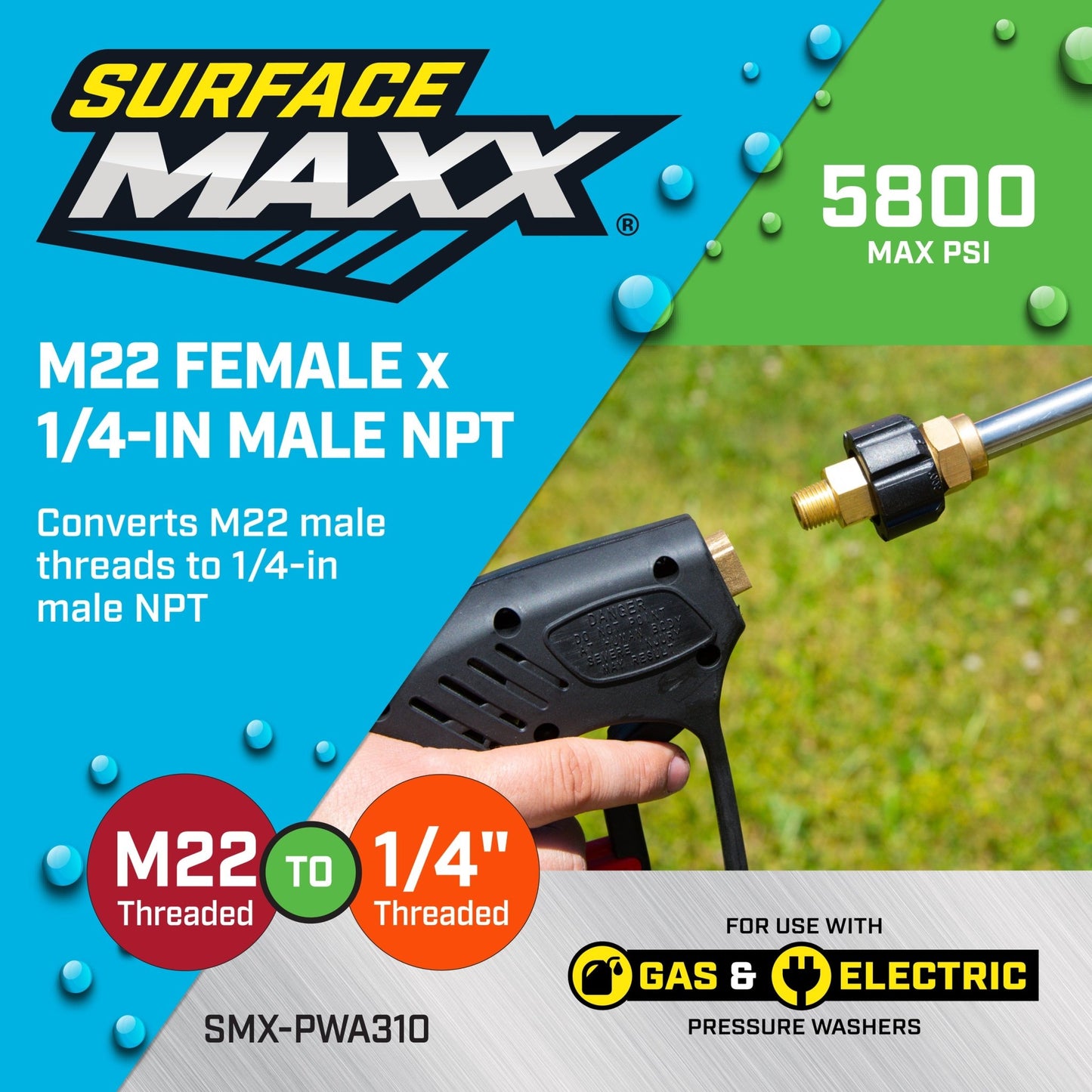 SurfaceMaxx M22 Female x 1/4 - in Male NPT