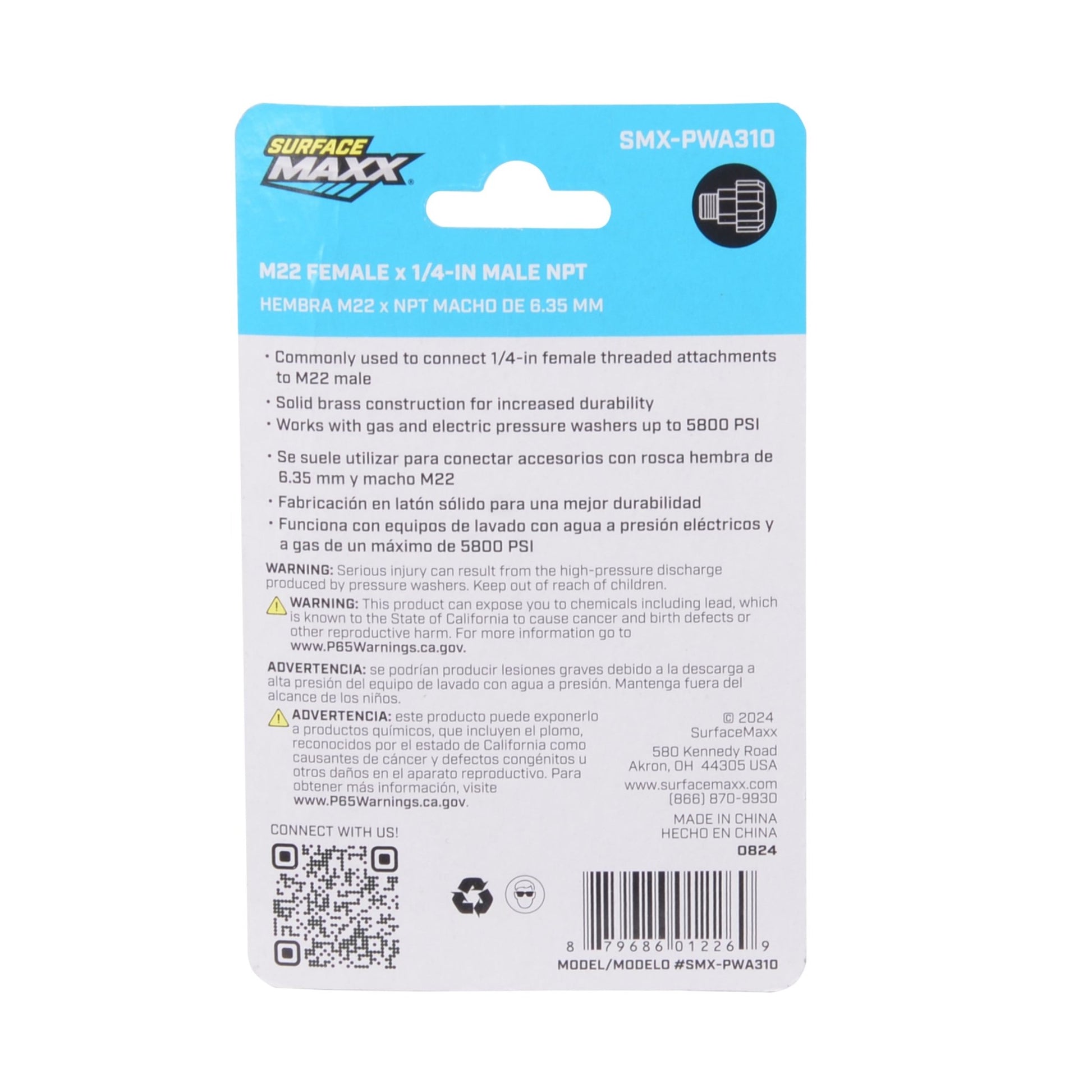 SurfaceMaxx M22 Female x 1/4 - in Male NPT