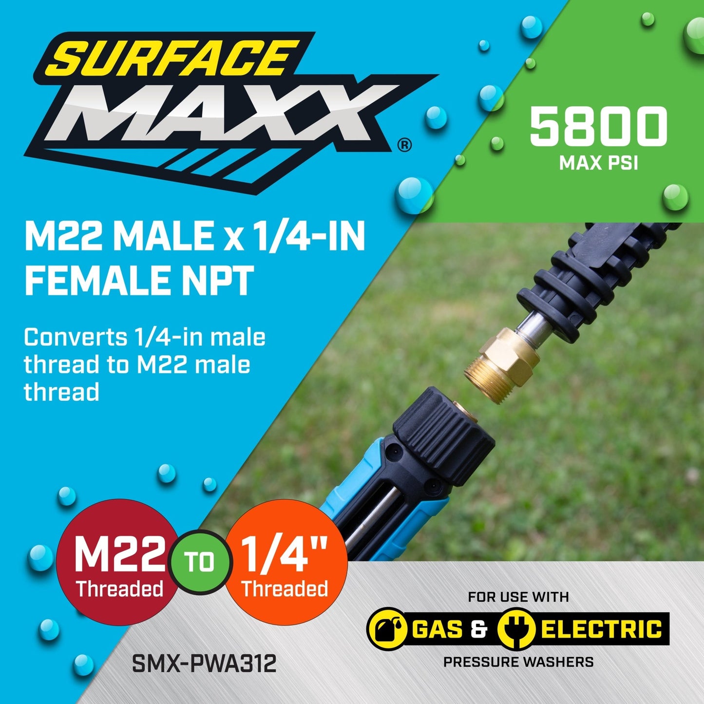 SurfaceMaxx M22 Male x 1/4 - in Female NPT