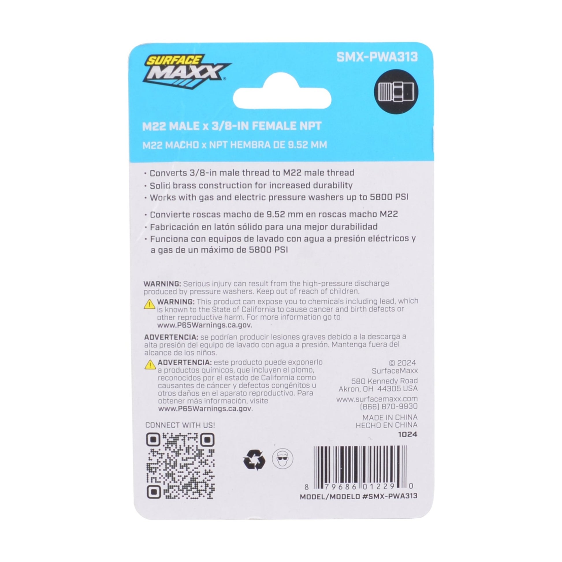 SurfaceMaxx M22 Male x 3/8 - in Female NPT