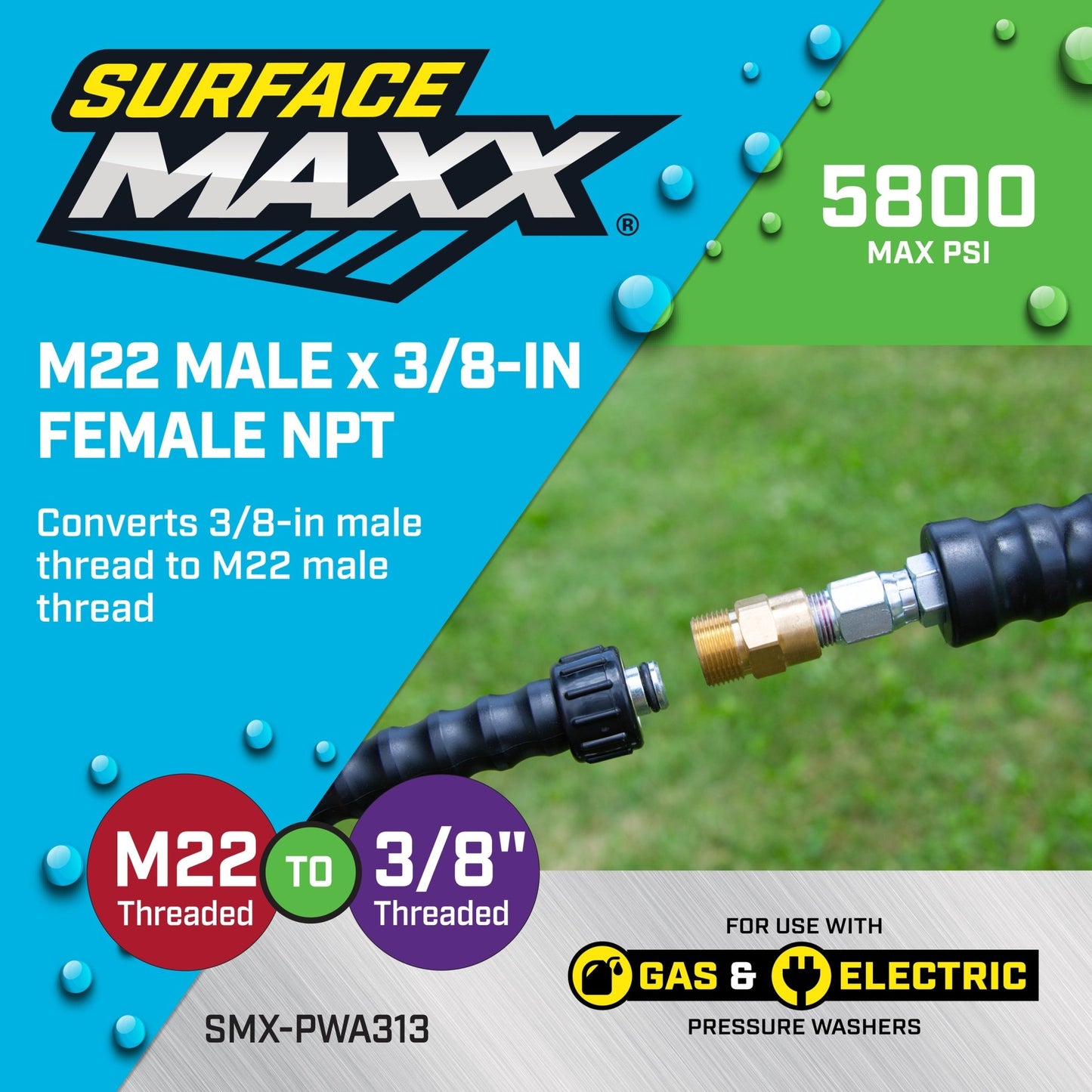 SurfaceMaxx M22 Male x 3/8 - in Female NPT