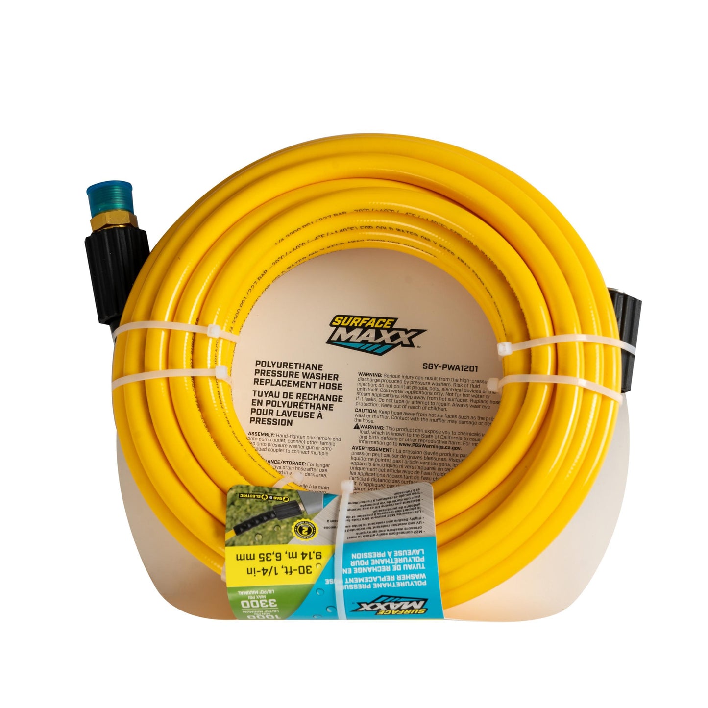 SurfaceMaxx 1/4-in x 30-ft Polyurethane Pressure Washer Replacement Hose