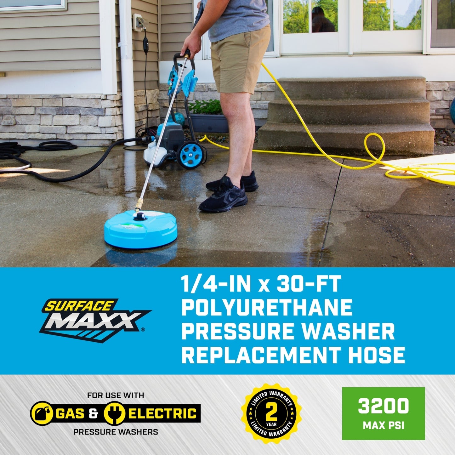 SurfaceMaxx 1/4-in x 30-ft Polyurethane Pressure Washer Replacement Hose