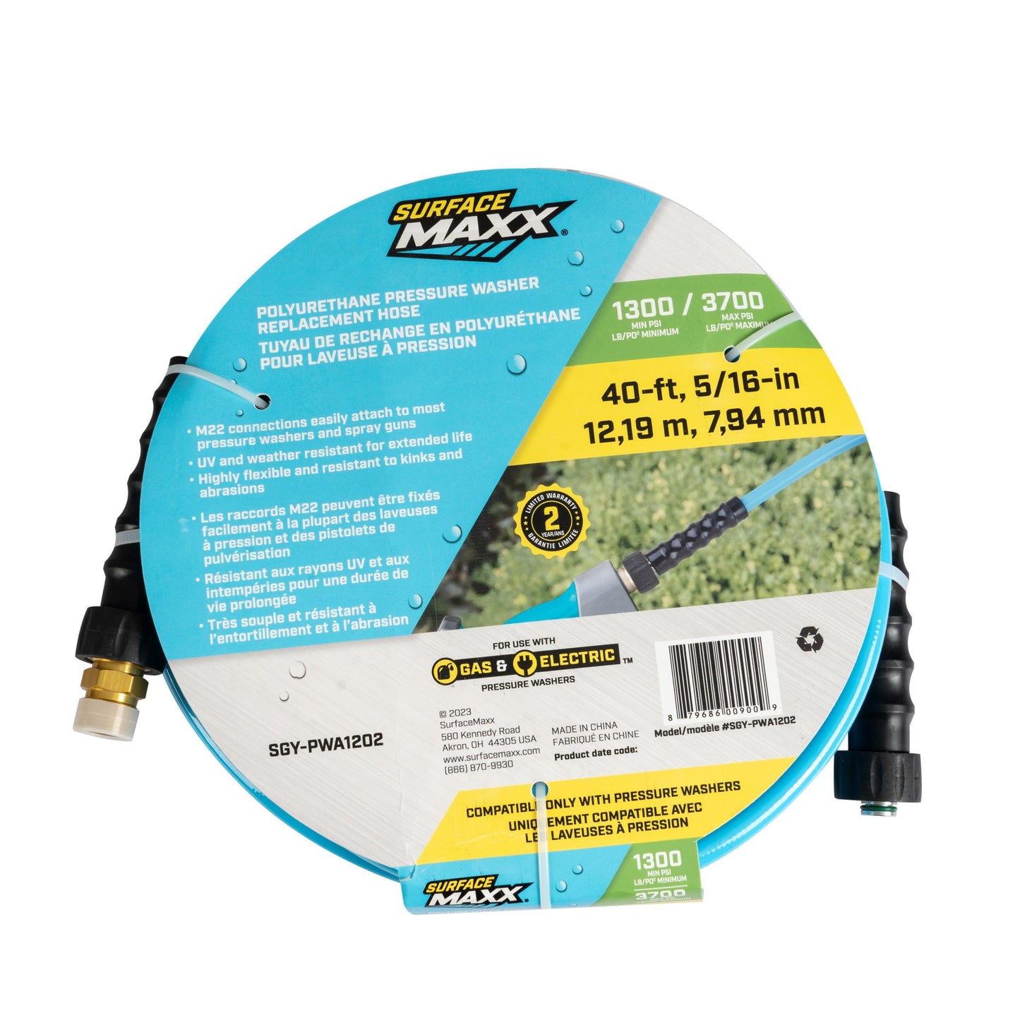 SurfaceMaxx 5/16-in x 40-ft Polyurethane Pressure Washer Replacement Hose