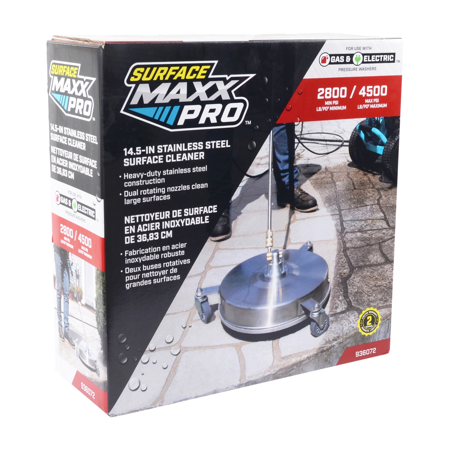 SurfaceMaxx PRO 14.5-inch Stainless Steel Surface Cleaner