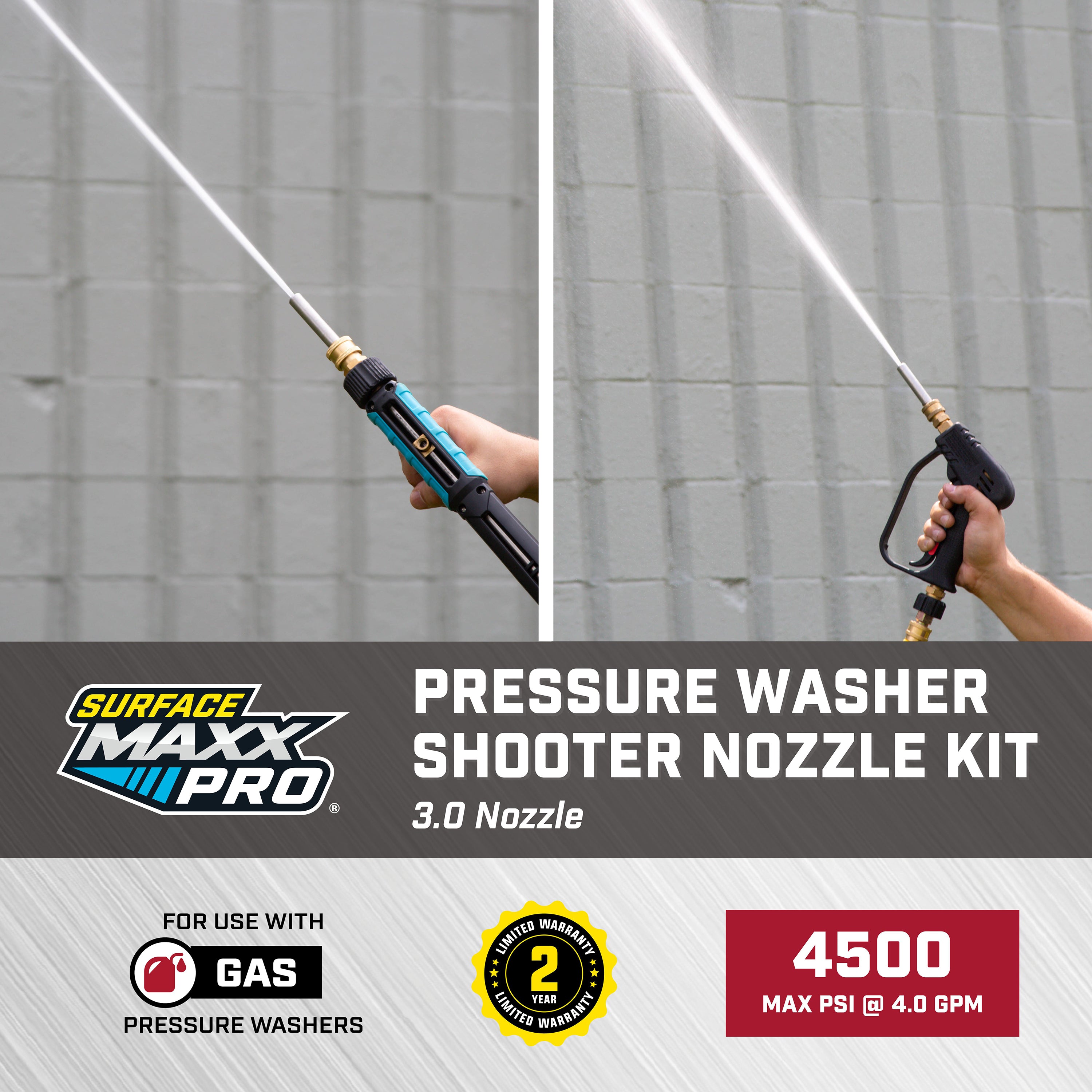 SurfaceMaxx PRO Shooter Stainless Steel High Soap Nozzle - 3.0 Nozzle