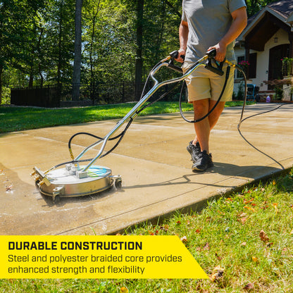 SurfaceMaxx 3/8-in x 50-ft Steel & Polyester Braided Pressure Washer Replacement Hose, Rubber Outer Jacket