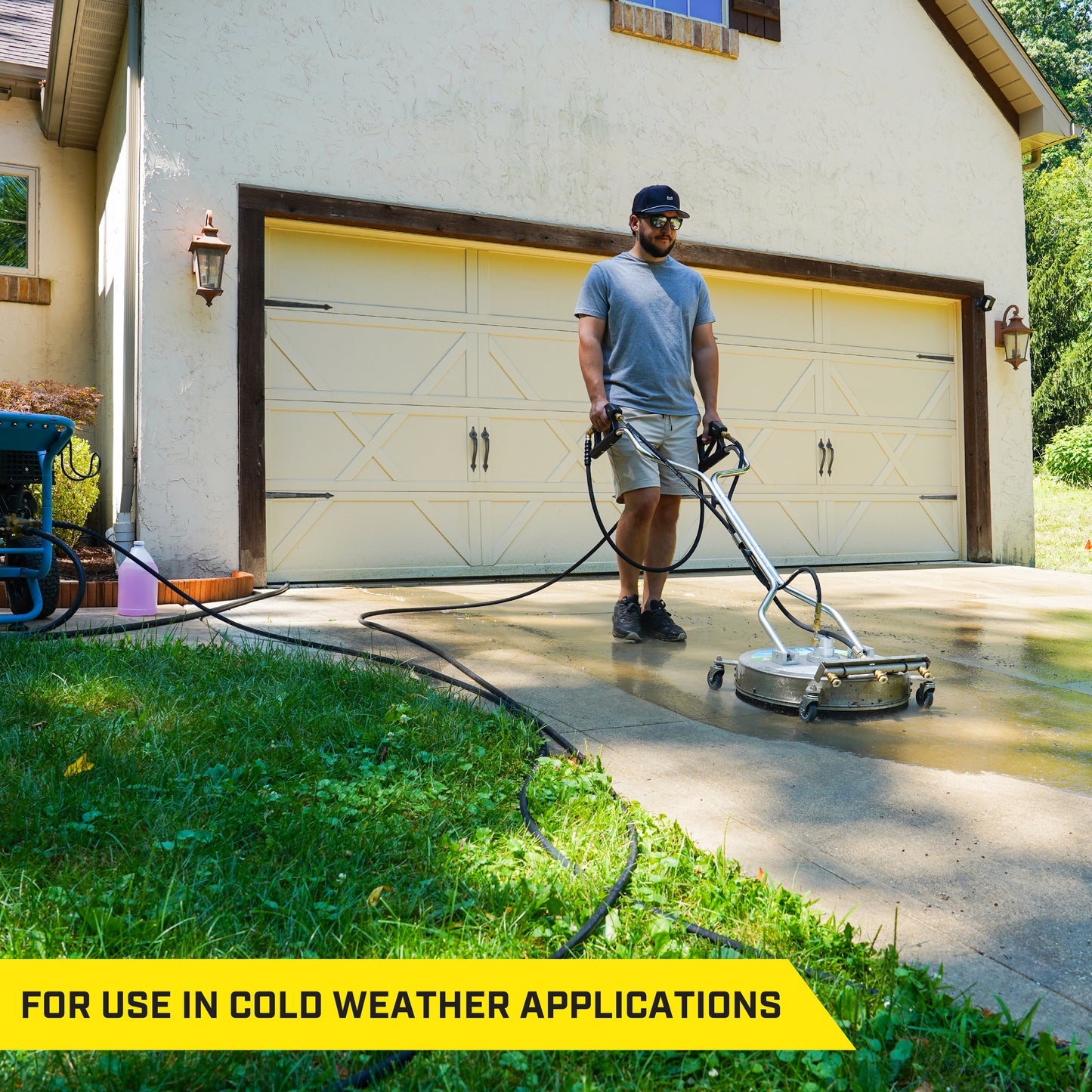 SurfaceMaxx 3/8-in x 50-ft Steel & Polyester Braided Pressure Washer Replacement Hose, Rubber Outer Jacket