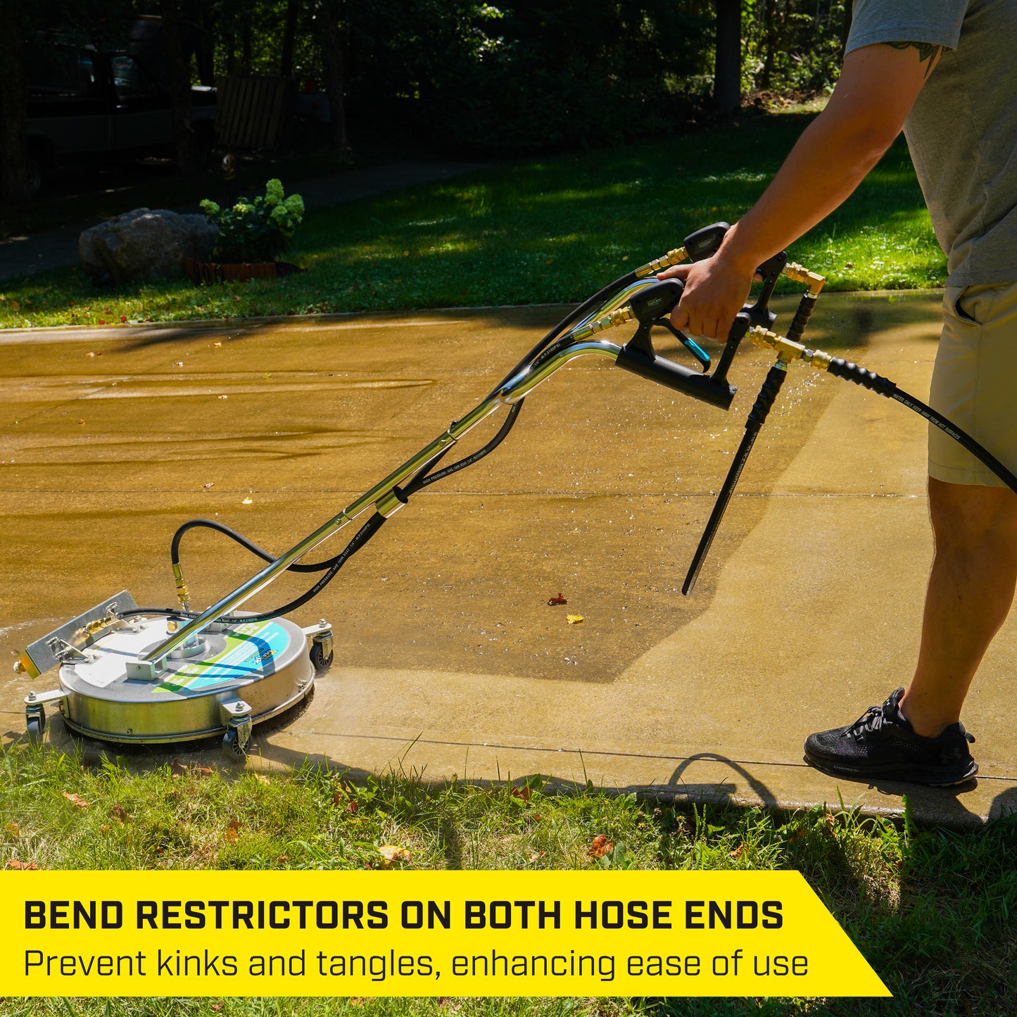 SurfaceMaxx 3/8-in x 50-ft Steel & Polyester Braided Pressure Washer Replacement Hose, Rubber Outer Jacket