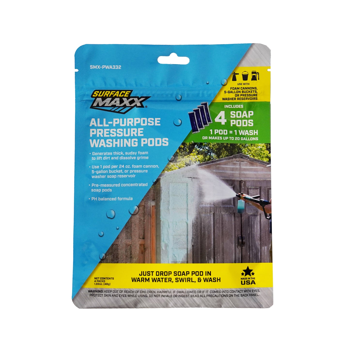 SurfaceMaxx All-Purpose Pressure Washing Pods - 4-Pack
