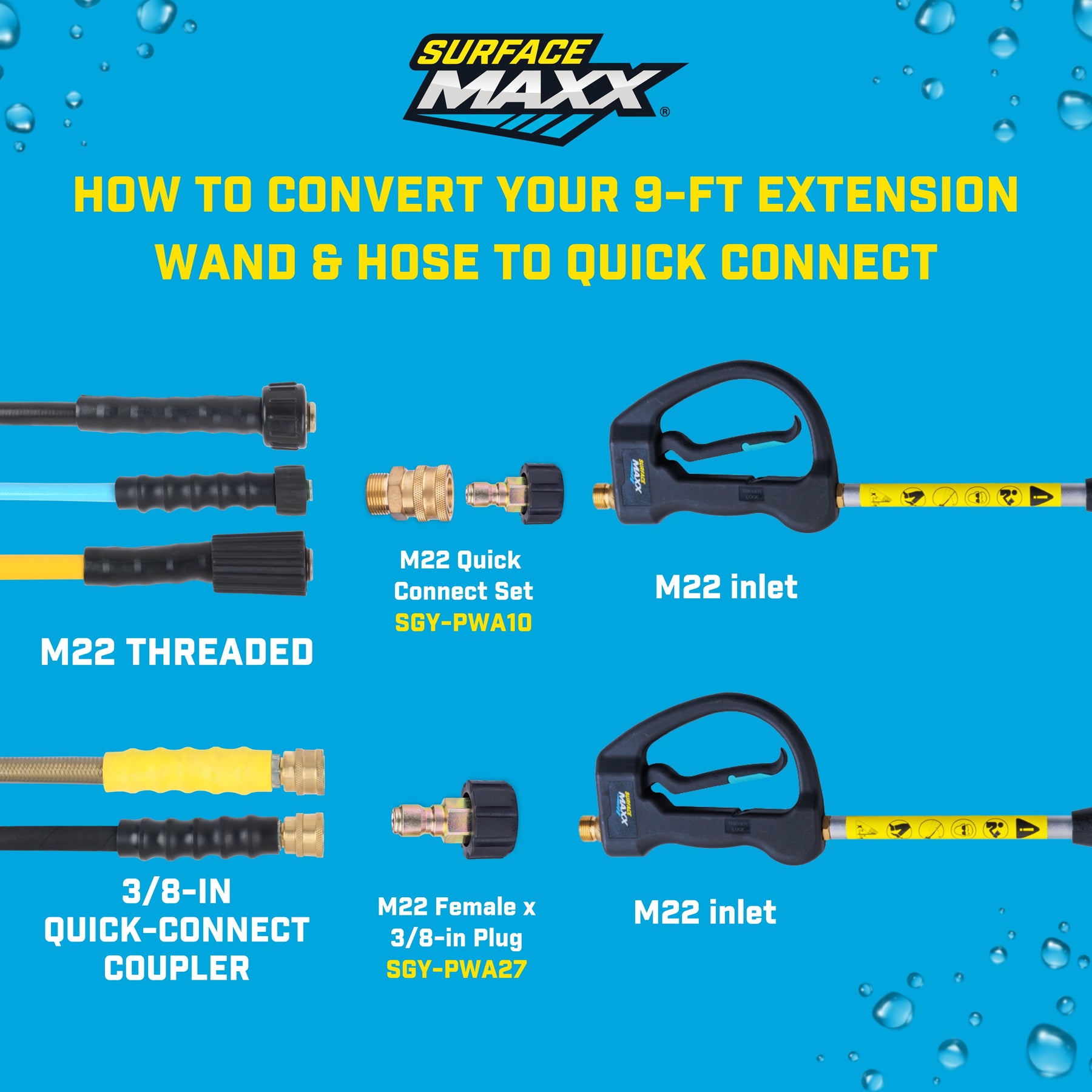 SurfaceMaxx 9-ft Pressure Washer Extension Wand