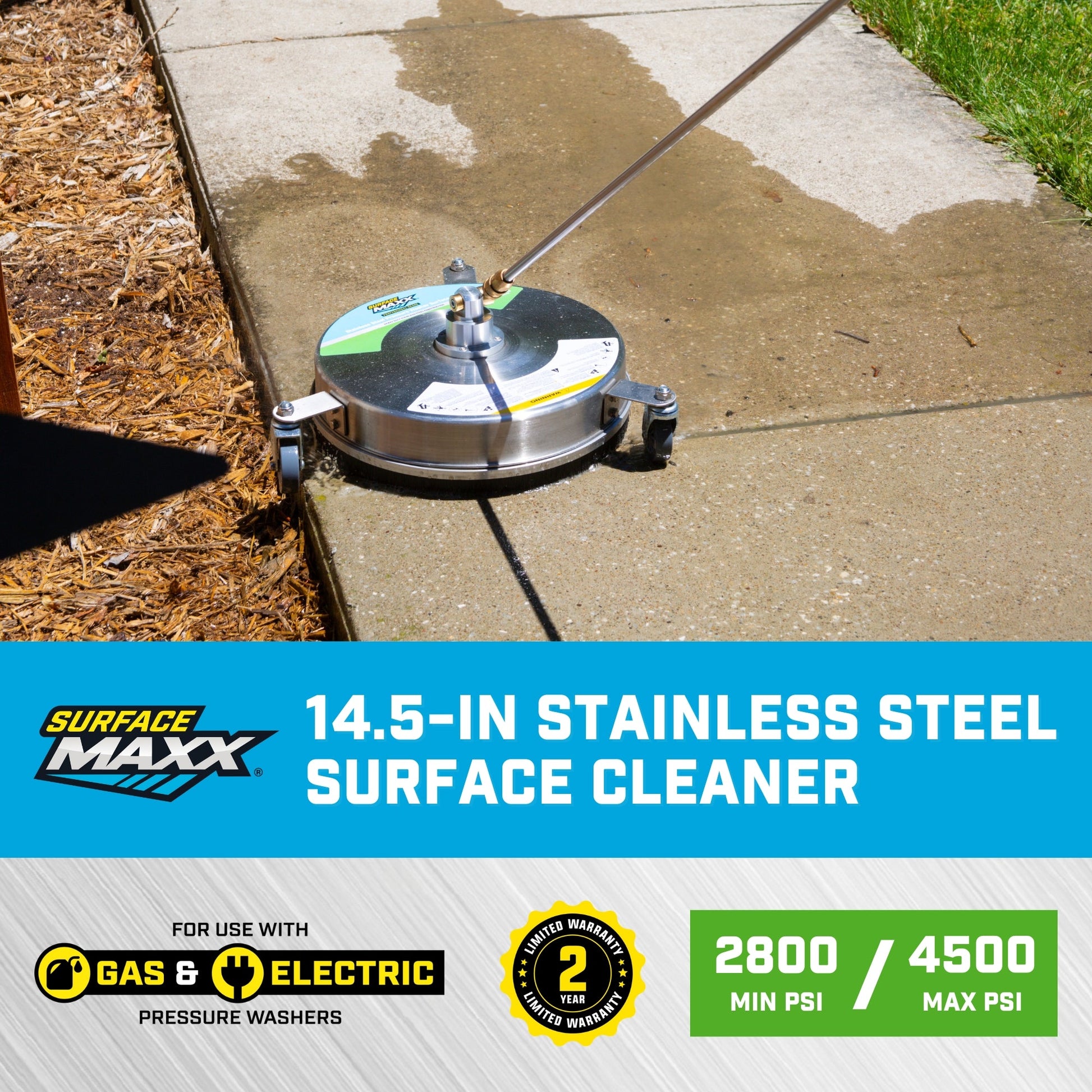 SurfaceMaxx 14.5 - inch Stainless Steel Surface Cleaner - SurfaceMaxx