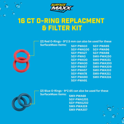 SurfaceMaxx 16 - ct Pressure Washer O - Ring Replacement & Filter Kit