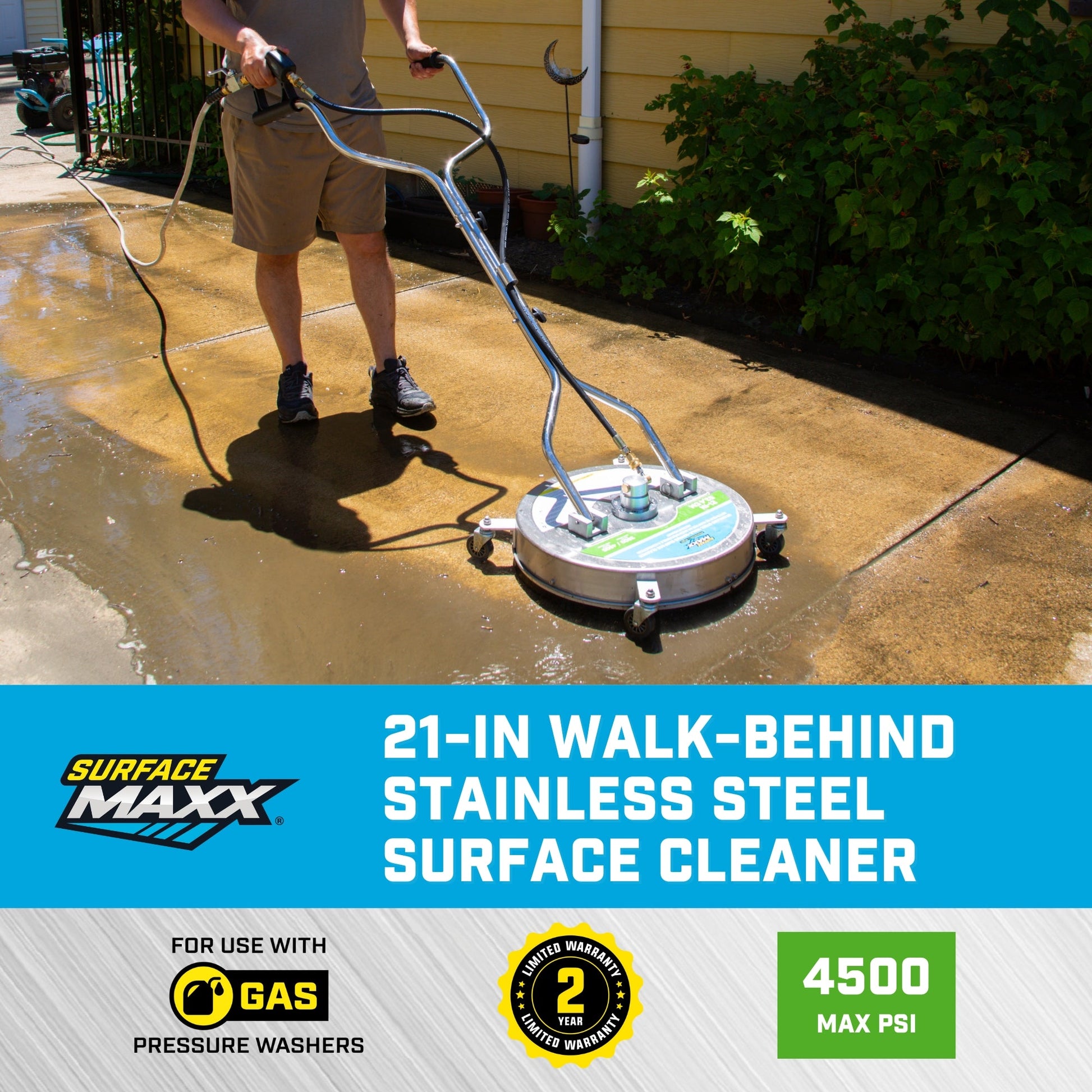 SurfaceMaxx 21 - inch Walk - Behind Stainless Steel Surface Cleaner - SurfaceMaxx