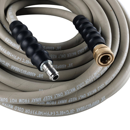 SurfaceMaxx 3/8 - in x 50 - ft Steel & Polyester Braided Pressure Washer Replacement Hose, Rubber Outer Jacket - SurfaceMaxx