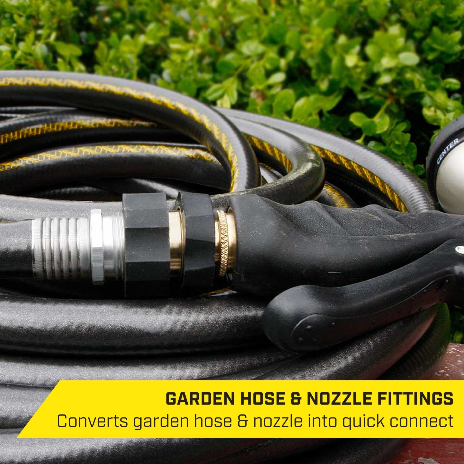 SurfaceMaxx Garden Hose Quick Connect - 1 Coupler, 2 Plugs