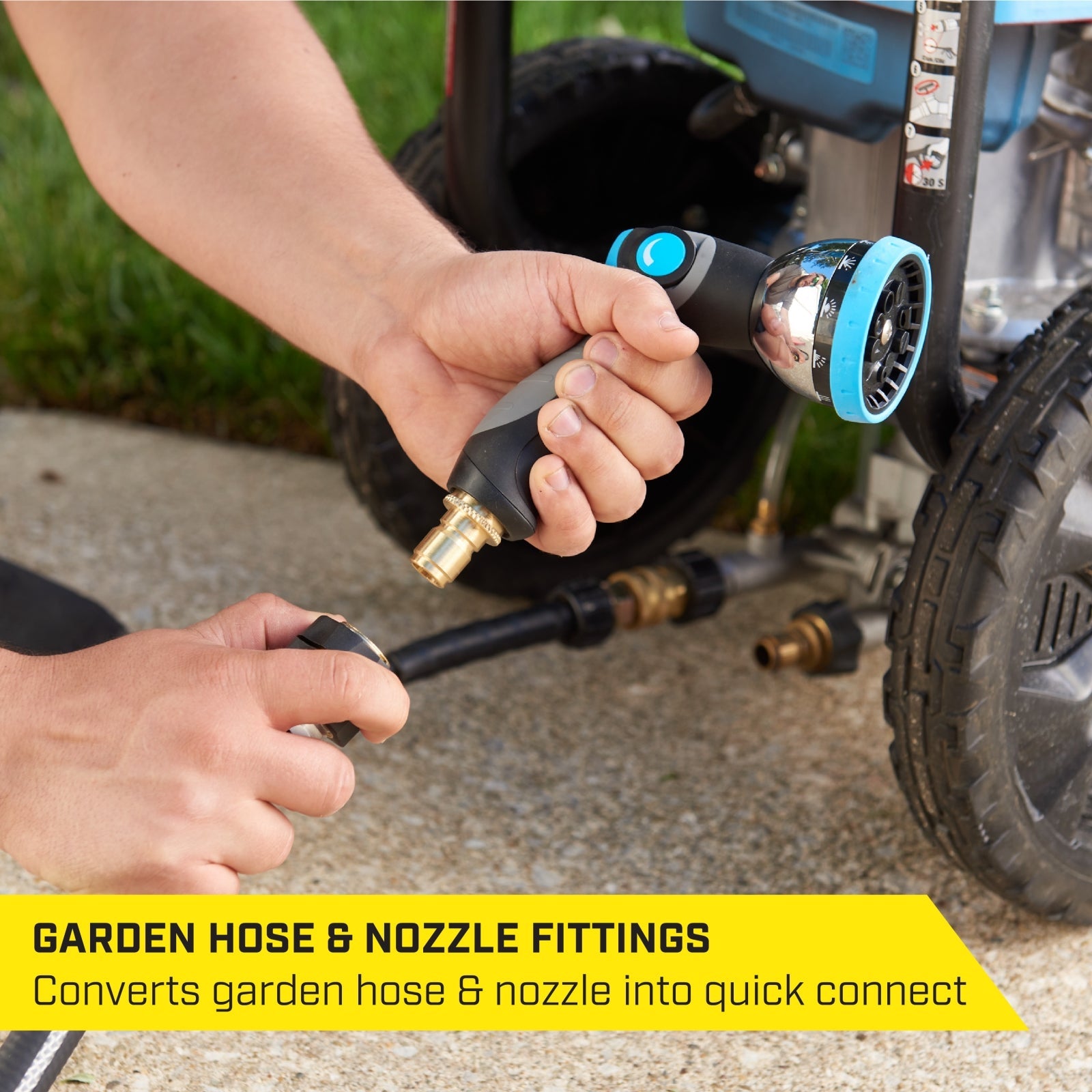 SurfaceMaxx Garden Hose Quick Connect - 1 Coupler, 2 Plugs