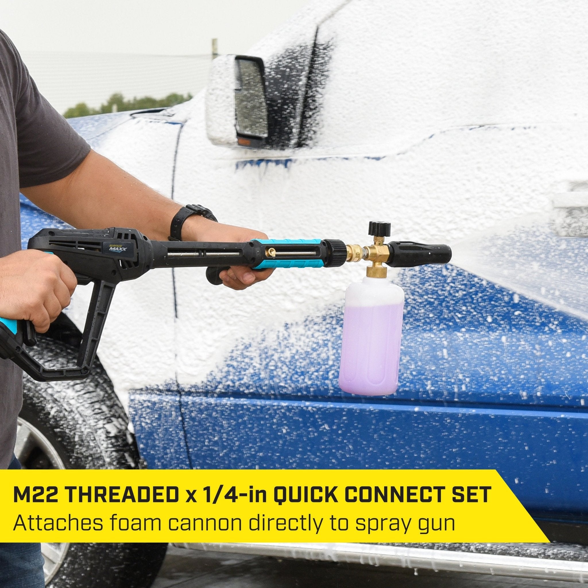 Mpartsgo Pressure Washer Quick Connect Adapter Kit - M22 To 1/4 Inch (Gun To Wand)